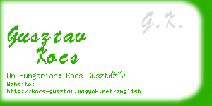 gusztav kocs business card